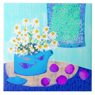 Daisy Floral Keramik Kitchen Tile Fliese