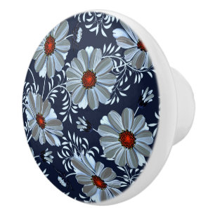 Daisy Floral Keramik Knob Keramikknauf