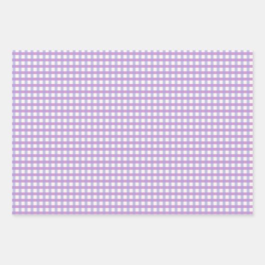 Daisy Floral & Lila Gingham Geschenkpapier Set (Vorderseite 2)