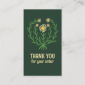 Daisy Floral Logo Chic Elegant Order Vielen Dank Visitenkarte (Vorderseite)
