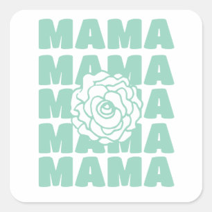 Daisy Floral Mama Quadratischer Aufkleber