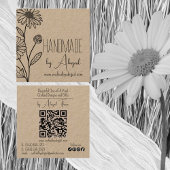 Daisy Floral Minimalistisch handgefertigt Quadratische Visitenkarte