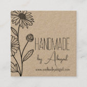 Daisy Floral Minimalistisch handgefertigt Quadratische Visitenkarte (Vorderseite)