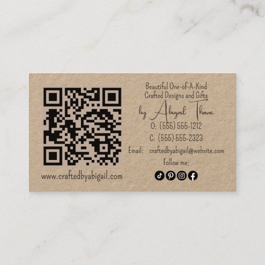 Daisy Floral Minimalistisch handgefertigt Visitenkarte (Rückseite)