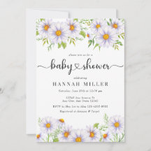 Daisy Floral | Niedliche Einladungen für Babydusch