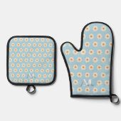 Daisy Floral Oven Mitt & Pot Holder Set (Vorderseite)