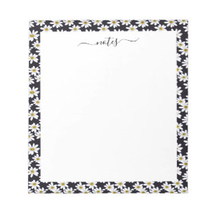 Daisy Floral Pattern Border Notizblock