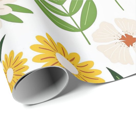 Daisy Floral Pattern Geschenkpapier (Rolleneckpunkt)