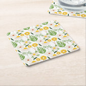 Daisy Floral Pattern Rechteckiger Pappuntersetzer (angewinkelt)