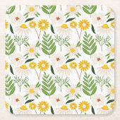 Daisy Floral Pattern Rechteckiger Pappuntersetzer (Vorderseite)