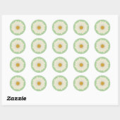 Daisy Floral Pattern Runder Aufkleber (Blatt)