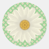 Daisy Floral Pattern Runder Aufkleber (Vorderseite)