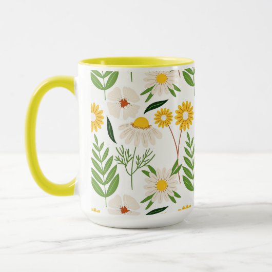 Daisy Floral Pattern Tasse (Links)