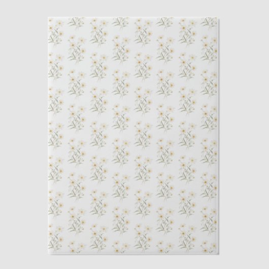 Daisy Floral Pattern Wedding Pergament Einladungen (Vorderseite)