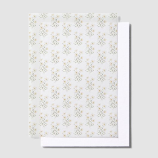 Daisy Floral Pattern Wedding Pergament Einladungen (Versetzt)