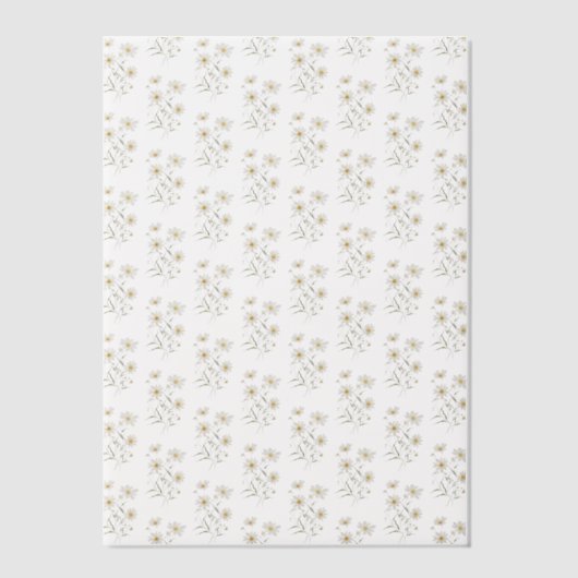 Daisy Floral Pattern Wedding Pergament Einladungen (Vorderseite)