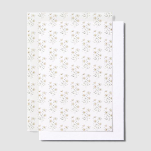 Daisy Floral Pattern Wedding Pergament Einladungen (Versetzt)