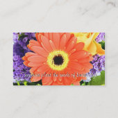 Daisy Floral Peachy Lehrerinformation Visitenkarte (Rückseite)