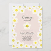 Daisy Floral Pink zum Geburtstag Einladung (Vorderseite)