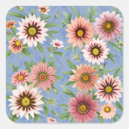 Daisy Floral Quadratischer Aufkleber