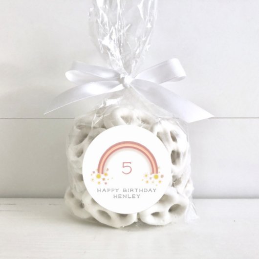 Daisy Floral Rainbow Girls Geburtstag Runder Aufkleber