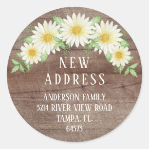 Daisy Floral Return Address Label Runder Aufkleber