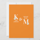 Daisy Floral Simple Orange White Save The Date (Rückseite)