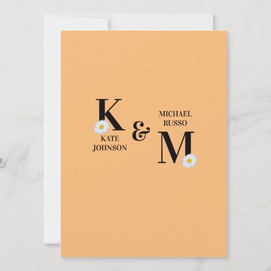 Daisy Floral Simple Save The Date (Rückseite)