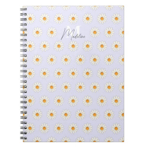 Daisy Floral Spiral Notebook - Personalisierter Na Notizblock