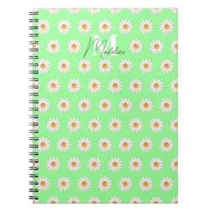 Daisy Floral Spiral Notebook - Personalisierter Na Notizblock