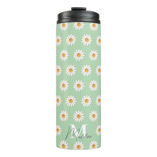 Daisy Floral Thermal Tumbler - Ästhetisch isoliert Thermosbecher (Vorderseite)