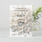 Daisy Floral Wedding Einladung (Stehend Vorderseite)
