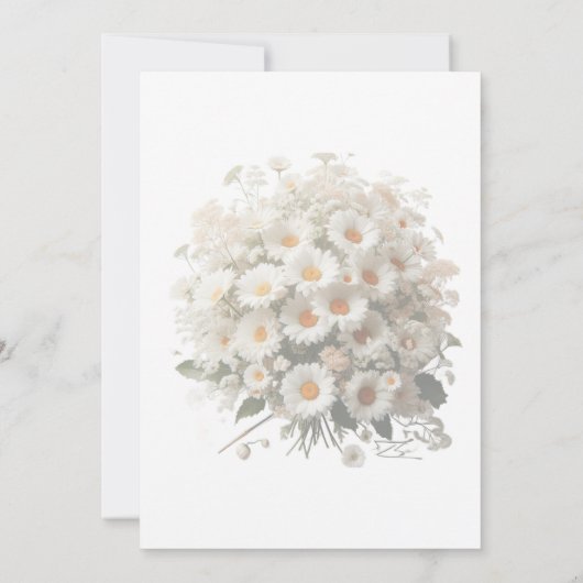 Daisy Floral Wedding Einladung (Rückseite)