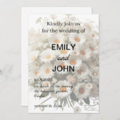 Daisy Floral Wedding Einladung (Vorne/Hinten)