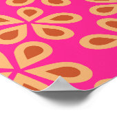 Daisy Florets 04 Hot Pink und Orange Poster (Ecke)