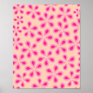 Daisy Florets 05 Orange und Rosa Poster