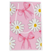 Daisy Flower and Bow gift bag Mittlere Geschenktüte (Vorderseite)
