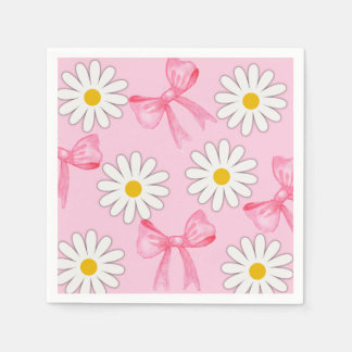 Daisy Flower and Bow Napkin Serviette