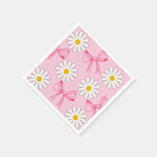 Daisy Flower and Bow Napkin Serviette (Ecke)