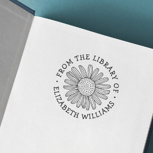 Daisy flower from the library of book custom name permastempel