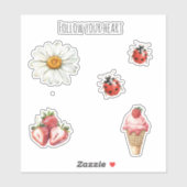 Daisy Flower Ladybug Aufkleber (Blatt)