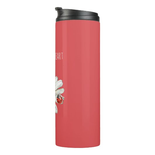 Daisy Flower Ladybug Thermosbecher (Nach rechts gedreht)