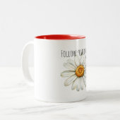 Daisy Flower Ladybug Zweifarbige Tasse (Vorderseite Links)