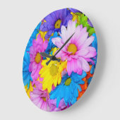 Daisy Flower Mix Clock Große Wanduhr (Winkel)
