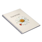 Daisy Flower Red Black Ladybug Notizblock (Rechte Seite)