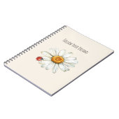Daisy Flower Red Black Ladybug Notizblock (Linke Seite)