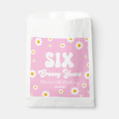 Daisy Flower Six Groovy Years 6th Birthday Party Geschenktütchen (Vorderseite)