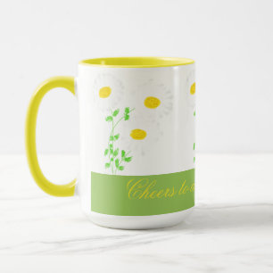 Daisy Flower Yellow and Green Tasse