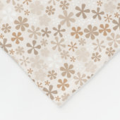 Daisy Flowers Beige Floral Aesthetic Ditsy Tan Fleecedecke (Ecke)