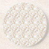 Daisy Flowers Beige Floral Aesthetic Ditsy Tan Getränkeuntersetzer (Vorne)
